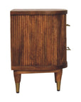 Ribbed Bedside with Brass Accents