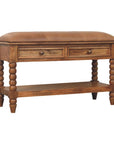 Spindle Leather Bench