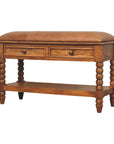 Spindle Leather Bench