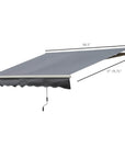 Aosom 8.2ft x 6.6ft Retractable Awning Sunshade Shelter Canopy for Patio Outdoor Deck, image 17