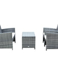 Aosom 4 Piece Outdoor Patio Wicker Rattan Garden Lawn Chair with Table Conversation Set, image 2