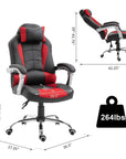 Aosom Ergonomic Swivel Recliner Height Adjustable Racing Office Gaming Chair in Faux Leather, image 3
