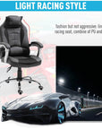 Aosom Ergonomic Swivel Recliner Height Adjustable Racing Office Gaming Chair in Faux Leather, image 8