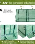 Aosom Long Tunnel 3 Door Metal and Plastic Portable Backyard Greenhouse in Green, image 10