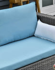 Aosom 3 Piece Modern Outdoor Patio Hand Woven Rattan Wicker Sectional Sofa with Coffee Table, image 7