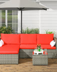 Aosom 3 Piece Modern Outdoor Patio Hand Woven Rattan Wicker Sectional Sofa with Coffee Table, image 31