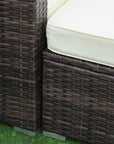 Aosom 5 Piece Outdoor Patio Rattan Wicker Modular Sectional Sofa Set with Coffee Table, image 15