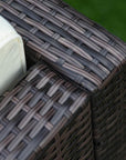 Aosom 5 Piece Outdoor Patio Rattan Wicker Modular Sectional Sofa Set with Coffee Table, image 17