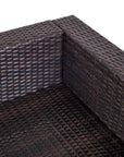 Aosom 6 Piece Outdoor Patio Wicker Rattan Modular Sectional Sofa with Coffee Table in Brown, image 7