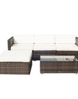 Aosom 5 Piece Outdoor Patio Rattan Wicker Modular Sectional Sofa Set with Coffee Table, image 2