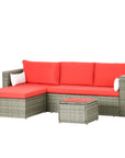 Aosom 3 Piece Modern Outdoor Patio Hand Woven Rattan Wicker Sectional Sofa with Coffee Table, image 35
