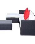 Aosom 6 Piece Outdoor Patio Rattan Wicker Modular Sectional Sofa Set with Coffee Table, image 7