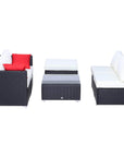 Aosom 6 Piece Outdoor Patio Rattan Wicker Modular Sectional Sofa Set with Coffee Table, image 3