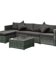 Aosom 6 Piece Outdoor Patio Rattan Wicker Modular Sectional Sofa Set with Coffee Table, image 30