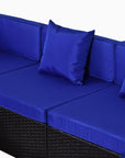 Aosom 7 Piece Outdoor Patio Rattan Wicker Modular U Shaped Sectional Sofa Set with Coffee Table, image 29