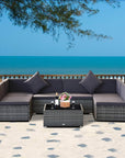 Aosom 7 Piece Outdoor Patio Rattan Wicker Modular U Shaped Sectional Sofa Set with Coffee Table, image 7
