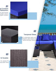 Aosom 7 Piece Outdoor Patio Rattan Wicker Modular U Shaped Sectional Sofa Set with Coffee Table, image 22