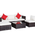 Aosom 6 Piece Outdoor Patio Rattan Wicker Modular Sectional Sofa Set with Coffee Table, image 4