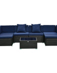 Aosom 7 Piece Outdoor Patio Rattan Wicker Modular U Shaped Sectional Sofa Set with Coffee Table, image 17