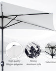 Aosom 9ft Outdoor Patio Half Round Umbrella Sunshield, image 4