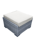 CIEUX Cannes Outdoor Patio Wicker Ottoman in Grey with Sunbrella Cushions, image 1