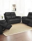 Levoluxe Aveon 3 Piece Pillow Top Arm Reclining Sofa, Loveseat and Chair Set in Leather Match, image 1