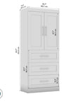 Modubox Pur 36W Wardrobe with 3 Drawers, image 32