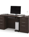 Modubox Embassy 71" Executive Desk with 2 Pedestals Dark Chocolate, image 1