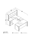 Modubox Embassy U Shaped Executive Desk with Pedestal and Hutch Dark Chocolate, image 5