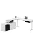Modubox Pro Vega L Shaped Standing Desk with Credenza, image 3