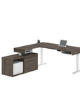 Modubox Pro Vega L Shaped Standing Desk with Credenza, image 10