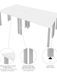 Modubox Universel 4 Piece Set Including 4 24″ × 48″ Table Desks with Square Metal Legs, image 5