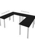 Modubox Universel 4 Piece Set Including 4 24″ × 48″ Table Desks with Square Metal Legs, image 20