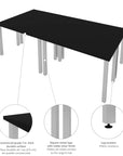 Modubox Universel 4 Piece Set Including 4 24″ × 48″ Table Desks with Square Metal Legs, image 17