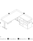 Modubox Viva 2 Piece Set Including an L Shaped Standing Desk and a Credenza, image 7