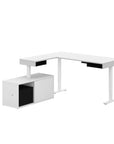 Modubox Pro Vega L Shaped Standing Desk with Credenza, image 4