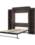 Modubox Orion 104"W Queen Murphy Wall Bed with 2 Narrow Shelving Units, image 20
