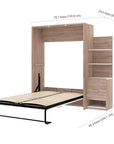 Modubox Cielo Full Murphy Wall Bed with Storage Cabinet (79W), image 6