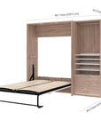 Modubox Cielo Full Murphy Wall Bed with Storage Cabinet (89W), image 6