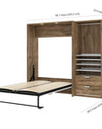 Modubox Cielo Full Murphy Wall Bed with Storage Cabinet (89W), image 7