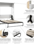 Modubox Lumina Full Murphy Wall Bed with Desk, image 17