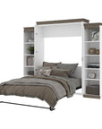 Modubox Orion 104"W Queen Murphy Wall Bed with 2 Narrow Shelving Units, image 7