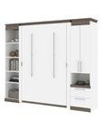Modubox Orion 98"W Full Murphy Wall Bed with Narrow Storage Solutions, image 1