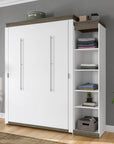 Modubox Orion Queen Murphy Wall Bed with Narrow Shelving Unit, image 1