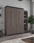Modubox Orion Queen Murphy Wall Bed with Narrow Shelving Unit, image 14