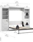 Modubox Pur 115" Queen Size Murphy Wall Bed with 2 Storage Units, image 11