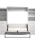 Modubox Pur 115" Queen Size Murphy Wall Bed with 2 Storage Units, image 9
