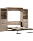 Modubox Pur 115" Queen Size Murphy Wall Bed with 2 Storage Units, image 24