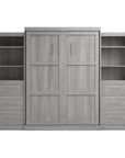 Modubox Pur 115" Queen Size Murphy Wall Bed with 2 Storage Units, image 34