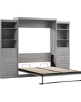 Modubox Pur 115" Queen Size Murphy Wall Bed with 2 Storage Units, image 36